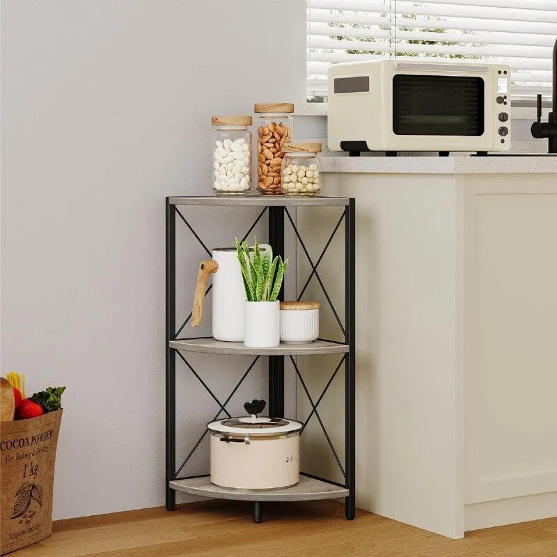 Corner Shelf with Metal Frame - 11.8D x 11.8W x 26.9H