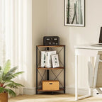 Corner Shelf with Metal Frame - 11.8D x 11.8W x 26.9H