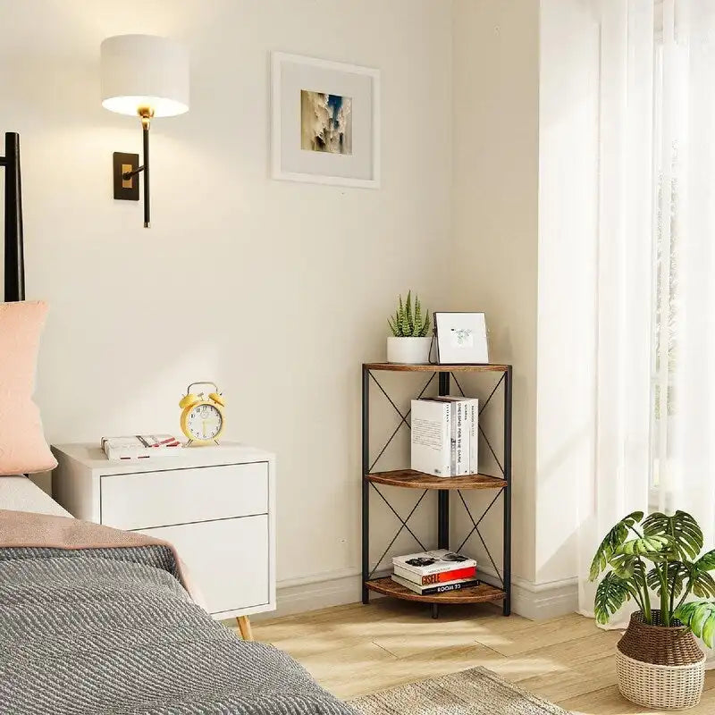 Corner Shelf with Metal Frame - 11.8D x 11.8W x 26.9H