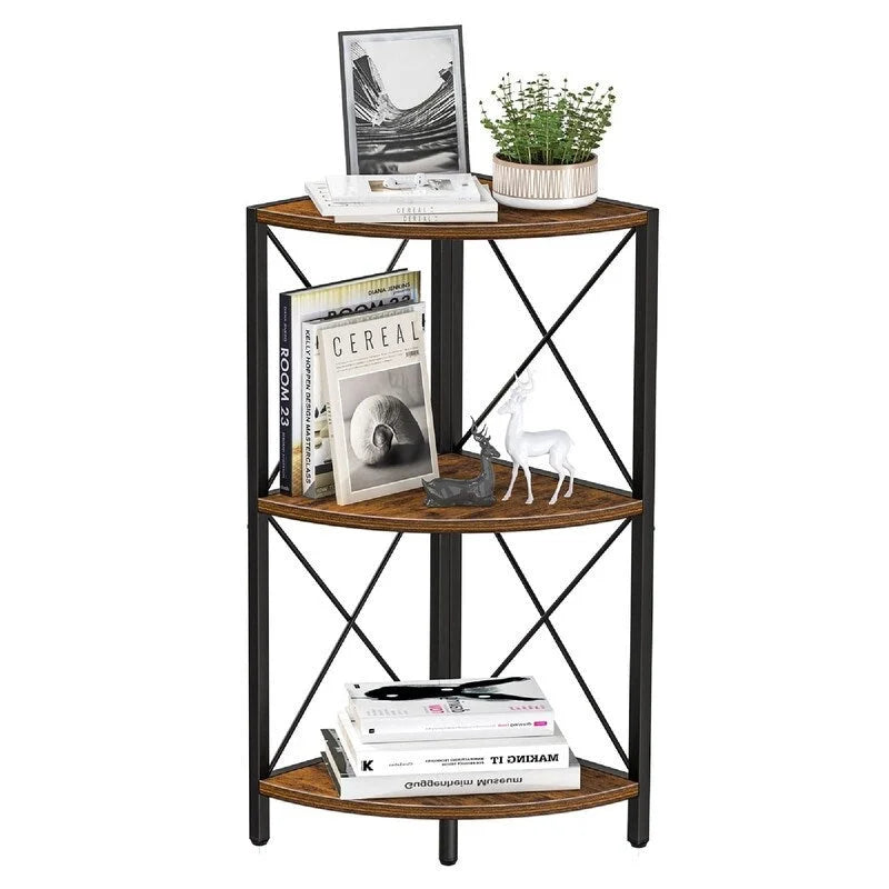 Corner Shelf with Metal Frame - 11.8D x 11.8W x 26.9H