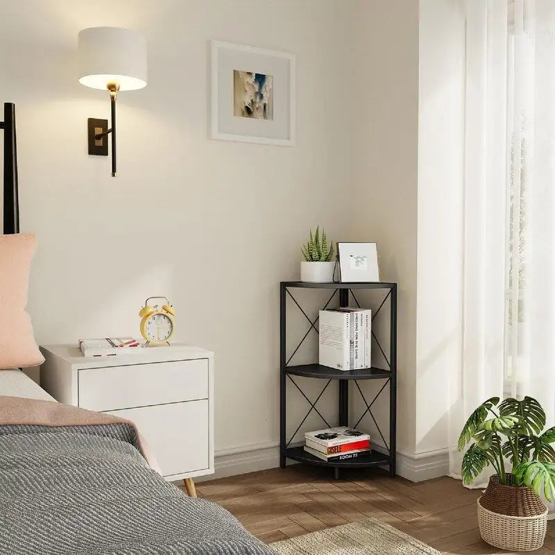 Corner Shelf with Metal Frame - 11.8D x 11.8W x 26.9H