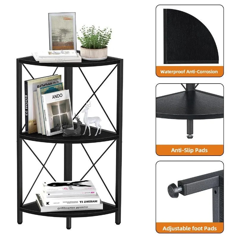 Corner Shelf with Metal Frame - 11.8D x 11.8W x 26.9H