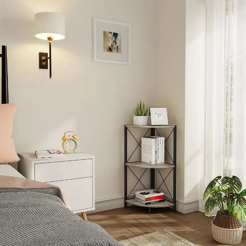 Corner Shelf with Metal Frame - 11.8D x 11.8W x 26.9H