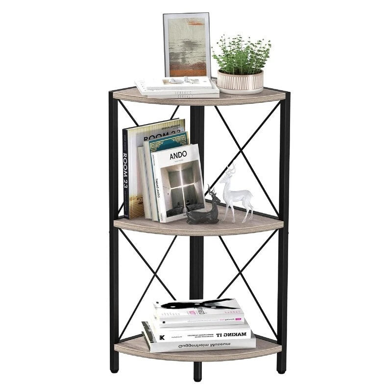 Corner Shelf with Metal Frame - 11.8D x 11.8W x 26.9H