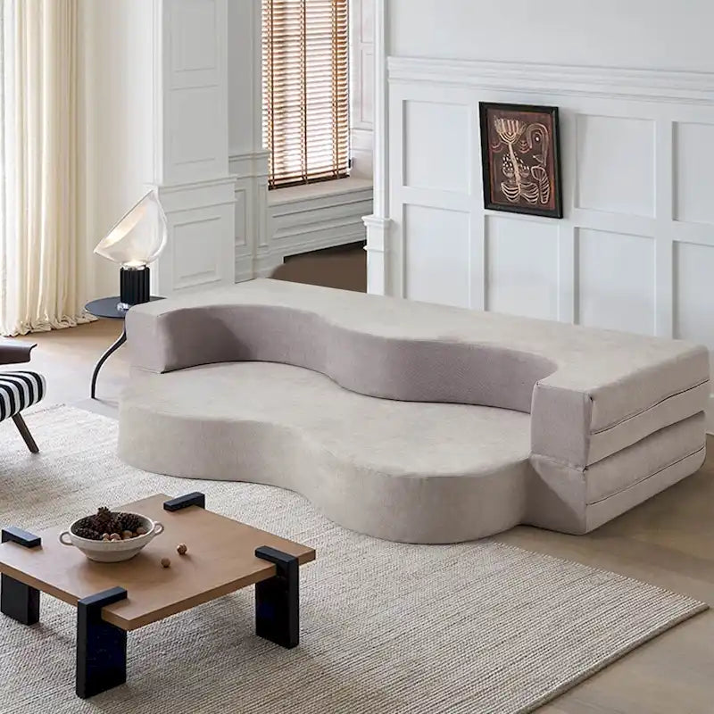 Convertible Folding Sofa Bed with High-Density Foam for Living Room, Guest Room, and Bedroom