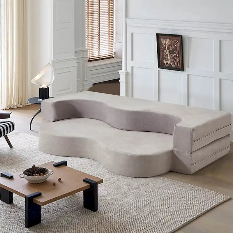 Convertible Folding Sofa Bed with High-Density Foam for Living Room, Guest Room, and Bedroom
