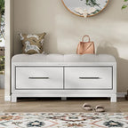 43 Shoe Bench with Removable Cushion & Lift Top Storage, Entryway Bench Wooden End of Bed Bench, Hidden Storage Space