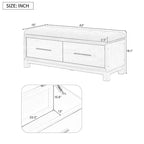 43 Shoe Bench with Removable Cushion & Lift Top Storage, Entryway Bench Wooden End of Bed Bench, Hidden Storage Space