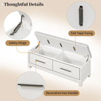 43 Shoe Bench with Removable Cushion & Lift Top Storage, Entryway Bench Wooden End of Bed Bench, Hidden Storage Space
