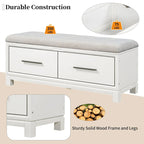 43 Shoe Bench with Removable Cushion & Lift Top Storage, Entryway Bench Wooden End of Bed Bench, Hidden Storage Space
