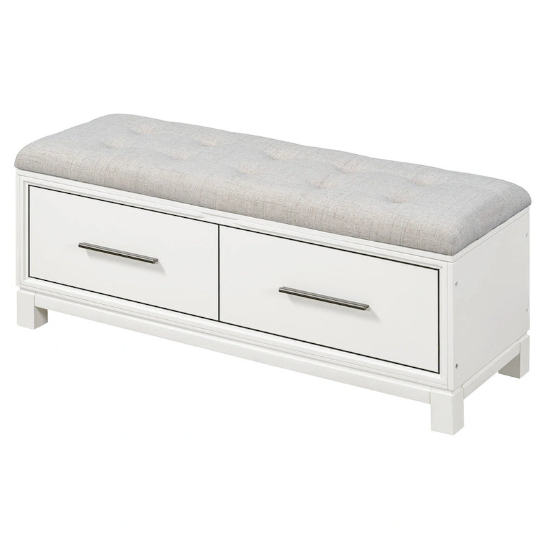 43 Shoe Bench with Removable Cushion & Lift Top Storage, Entryway Bench Wooden End of Bed Bench, Hidden Storage Space