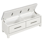 43 Shoe Bench with Removable Cushion & Lift Top Storage, Entryway Bench Wooden End of Bed Bench, Hidden Storage Space