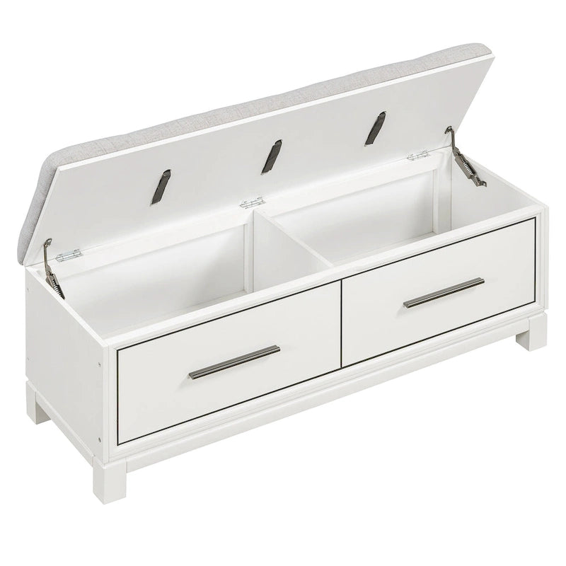 43 Shoe Bench with Removable Cushion & Lift Top Storage, Entryway Bench Wooden End of Bed Bench, Hidden Storage Space