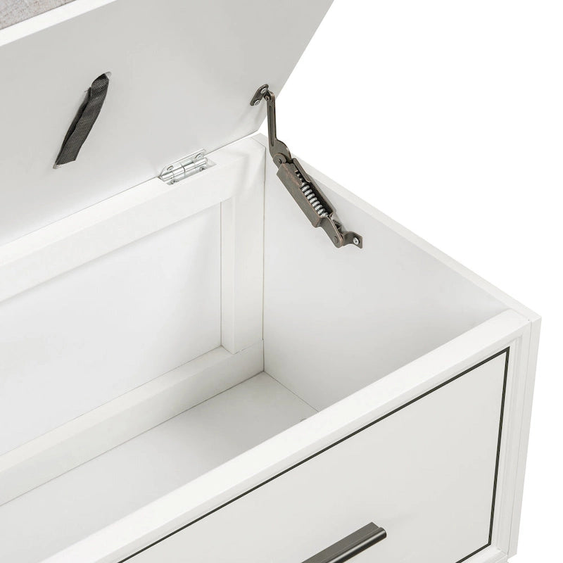 43 Shoe Bench with Removable Cushion & Lift Top Storage, Entryway Bench Wooden End of Bed Bench, Hidden Storage Space