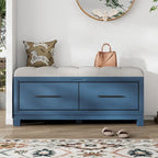 43 Shoe Bench with Removable Cushion & Lift Top Storage, Entryway Bench Wooden End of Bed Bench, Hidden Storage Space