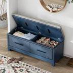 43 Shoe Bench with Removable Cushion & Lift Top Storage, Entryway Bench Wooden End of Bed Bench, Hidden Storage Space