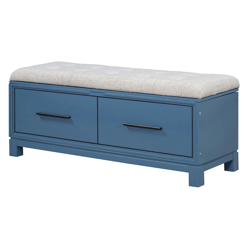 43 Shoe Bench with Removable Cushion & Lift Top Storage, Entryway Bench Wooden End of Bed Bench, Hidden Storage Space