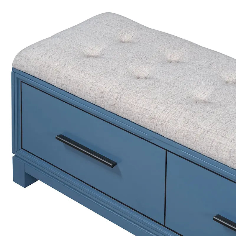 43 Shoe Bench with Removable Cushion & Lift Top Storage, Entryway Bench Wooden End of Bed Bench, Hidden Storage Space