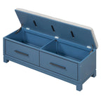 43 Shoe Bench with Removable Cushion & Lift Top Storage, Entryway Bench Wooden End of Bed Bench, Hidden Storage Space