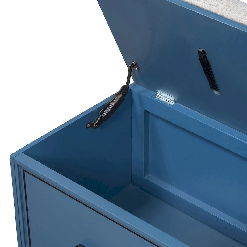 43 Shoe Bench with Removable Cushion & Lift Top Storage, Entryway Bench Wooden End of Bed Bench, Hidden Storage Space