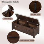 43 Shoe Bench with Removable Cushion & Lift Top Storage, Entryway Bench Wooden End of Bed Bench, Hidden Storage Space