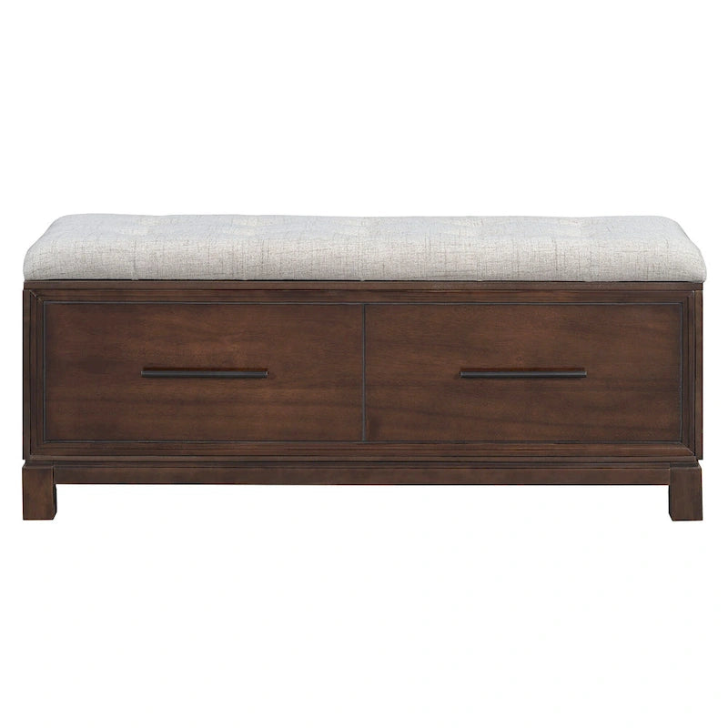 43 Shoe Bench with Removable Cushion & Lift Top Storage, Entryway Bench Wooden End of Bed Bench, Hidden Storage Space