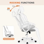 Office Computer Desk Chair, Ergonomic High-Back Mesh Rolling Work Chairs with Wheels &Adjustable Headrests, Comfy Flip-up Arms