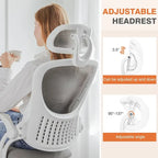 Office Computer Desk Chair, Ergonomic High-Back Mesh Rolling Work Chairs with Wheels &Adjustable Headrests, Comfy Flip-up Arms