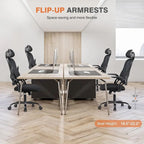 Office Computer Desk Chair, Ergonomic High-Back Mesh Rolling Work Chairs with Wheels &Adjustable Headrests, Comfy Flip-up Arms