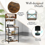 Costway Kitchen Bakers Rack 5-Tier Coffee Bar Station with Power - See Details