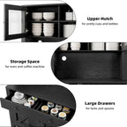 Kitchen Pantry Cabinet with Microwave Stand