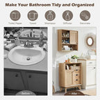 Natural Rattan Small Bathroom Cabinet, Modern Storage Cabinet
