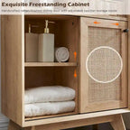 Natural Rattan Small Bathroom Cabinet, Modern Storage Cabinet