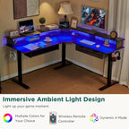 60 L Shaped Electric Comnputer Desk, Height Adjustable Gaming Desk