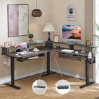 60 L Shaped Electric Comnputer Desk, Height Adjustable Gaming Desk