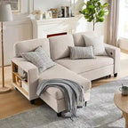 Modern Sleeper Sofa Bed, Couch Bed with Bookshelves & Charging Port