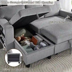 Modern Sleeper Sofa Bed, Couch Bed with Bookshelves & Charging Port