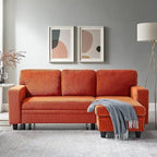 Modern Sleeper Sofa Bed, Couch Bed with Bookshelves & Charging Port