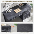 Modern Farmhouse Home Office Desk, Computer Desk with File Cabinet