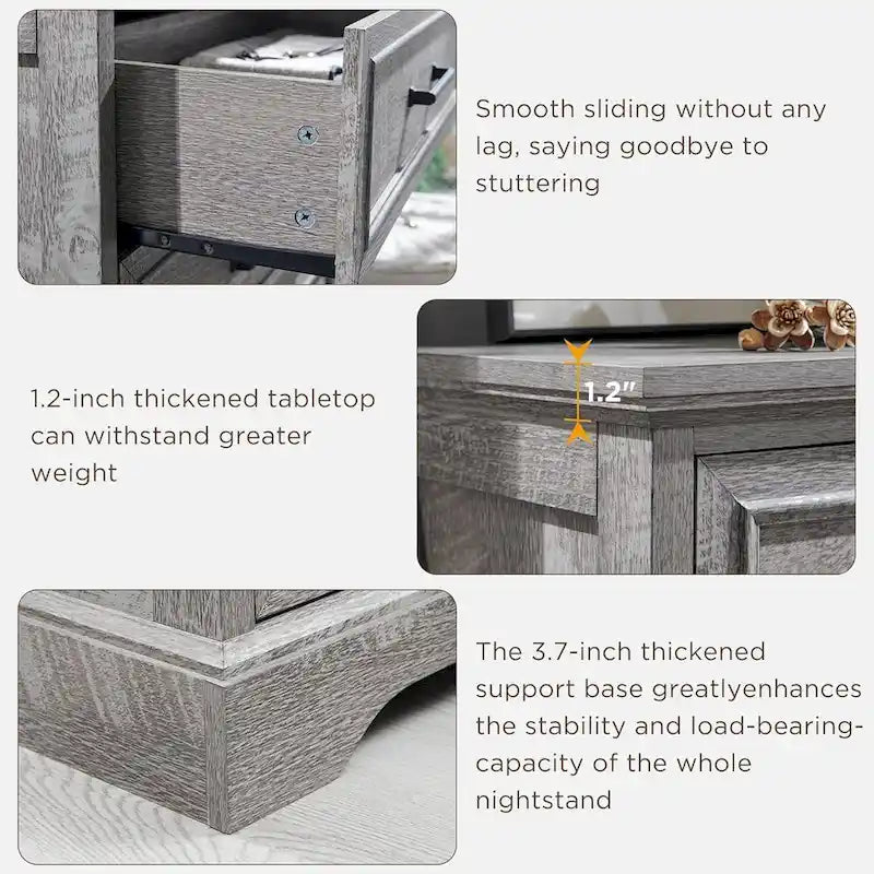 Farmhouse 5 Drawers Dresser Chests, Wood Rustic Chest of Drawers