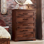 Farmhouse 5 Drawers Dresser Chests, Wood Rustic Chest of Drawers