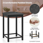 Costway 3 Piece Counter Height Dining Set Faux Marble Table 2 Chairs
