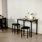 Costway 3 Piece Counter Height Dining Set Faux Marble Table 2 Chairs