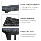 Costway 3 Piece Counter Height Dining Set Faux Marble Table 2 Chairs