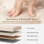 Small Foot Stool Ottoman, Linen Ottoman Foot Rest with Legs, Rectangle Upholstered Footrest for Couch, Living Room, Under Desk