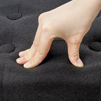 Small Foot Stool Ottoman, Linen Ottoman Foot Rest with Legs, Rectangle Upholstered Footrest for Couch, Living Room, Under Desk
