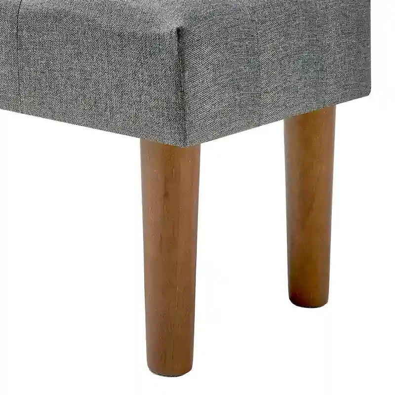 Small Foot Stool Ottoman, Linen Ottoman Foot Rest with Legs, Rectangle Upholstered Footrest for Couch, Living Room, Under Desk