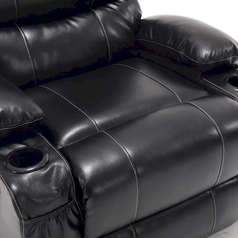 Power Lift Recliner Chair Electric Massage Heat Sofa with Wide Seat, Side Pockets, Cup Holders and Timer for Seniors