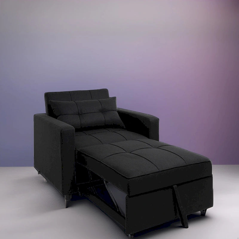 3-in-1 Convertible Recliner Chair Bed  Modern Upholstered Sleeper Sofa, Foldable Lounge Chair for Small Spaces