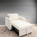 3-in-1 Convertible Recliner Chair Bed  Modern Upholstered Sleeper Sofa, Foldable Lounge Chair for Small Spaces